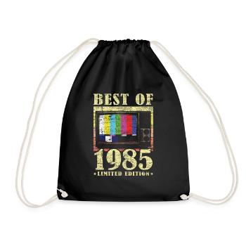 Best Of 1985 Retro TV - Turnbeutel - Schwarz - Vorne