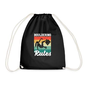 Mountaineers Boulder Rock Boulderer Boulderers Boulder rules - Drawstring Bag - black - Front