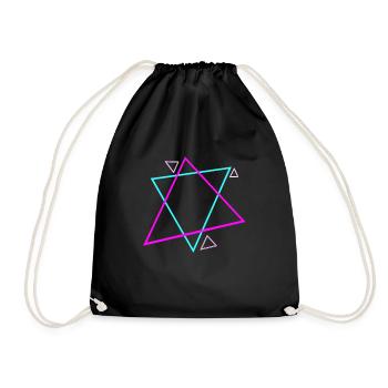 90s Symbole Muster 90er Jahre Design - Turnbeutel - Schwarz - Vorne