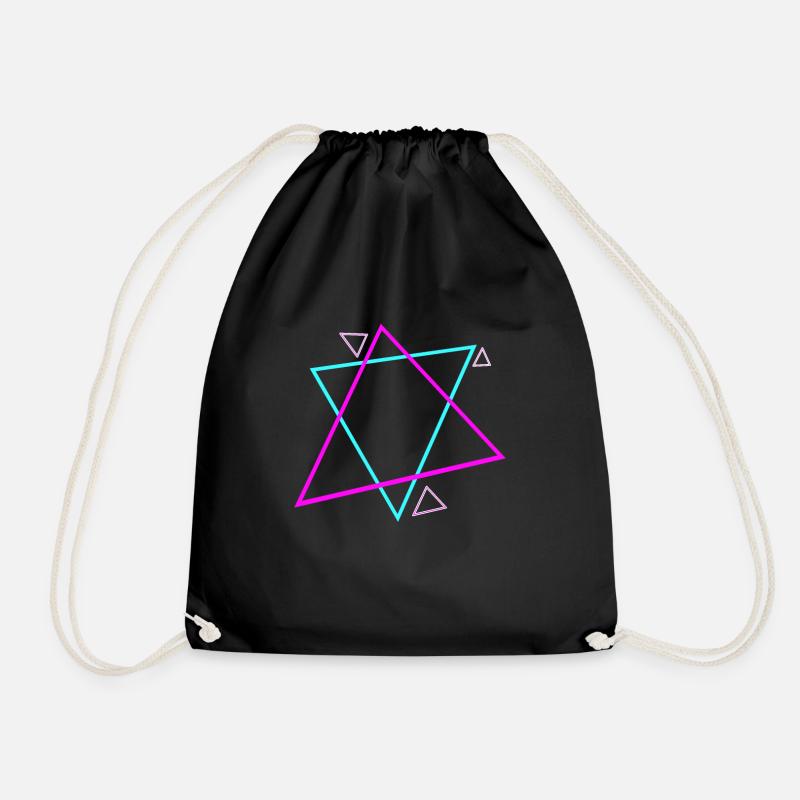 90s Symbole Muster 90er Jahre Design - Turnbeutel - Schwarz