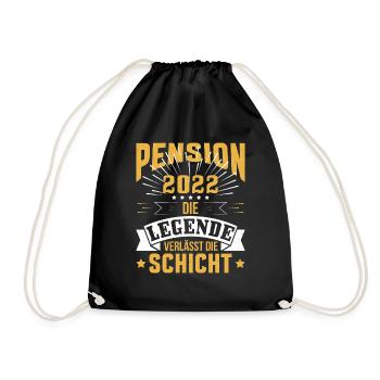 Pension 2022 Legende Verlässt die Schicht Rente - Turnbeutel - Schwarz - Vorne