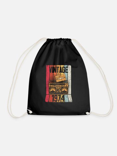 Vintage 1974 Retro Geburtstag Geschenk 1974 Vintag - Turnbeutel - Schwarz