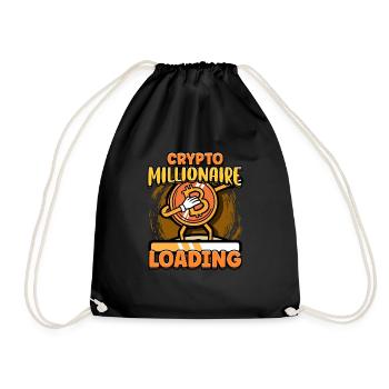 Crypto Millionaire Loading Cryptocurrency BTC - Turnbeutel - Schwarz - Vorne