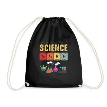 Science Teacher Chemist Physicist Vintage - Drawstring Bag - black - Front