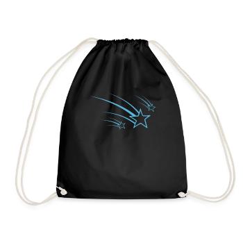 Shooting Stars Blue Design - Drawstring Bag - black - Front