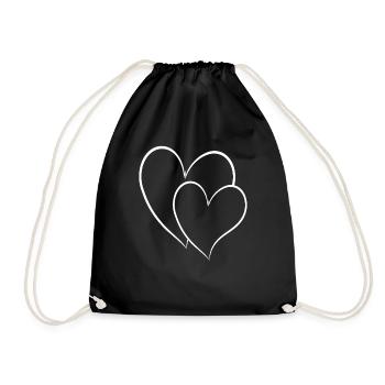 Double Coeur Conception Simple - Sac de sport léger - noir - Devant