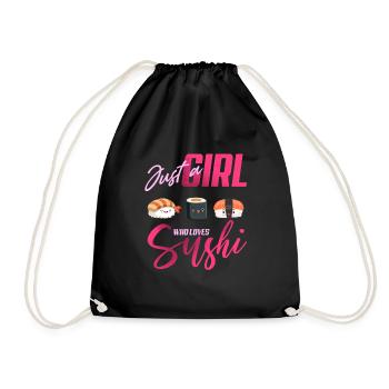 Juste une fille qui aime les sushis drôles de riz japonais - Sac de sport léger - noir - Devant
