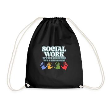 Social Work Definition Proud - Drawstring Bag - black - Front