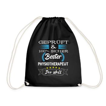 Bester Physiotherapeut Physios Orthopäde Masseur S - Turnbeutel - Schwarz - Vorne