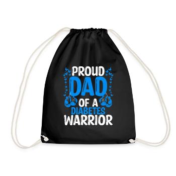 Diabetes Movement Ribbon Dad of a Warrior - Turnbeutel - Schwarz - Vorne