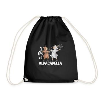 alpaca - Drawstring Bag - black - Front