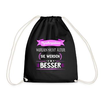 Physiotherapeutin Masseurin Physios Therapeutin Or - Turnbeutel - Schwarz - Vorne
