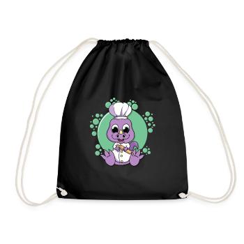 Chemise bébé dinosaure, chemise de cuisine dinosaure, mignonne - Sac de sport léger - noir - Devant