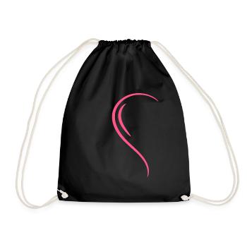 Half Heart Pink Love - Drawstring Bag - black - Front