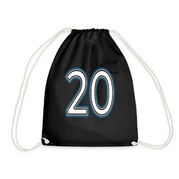 Number number 20 - Drawstring Bag - black - Front