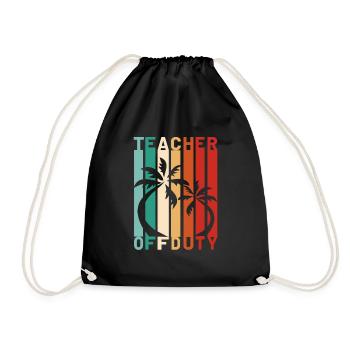Summer Teacher Free Holidays teacher off duty - Drawstring Bag - black - Front