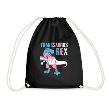 Transsaurus Rex Dinosaur Flag For Trans Pride - Turnbeutel - Schwarz - Vorne