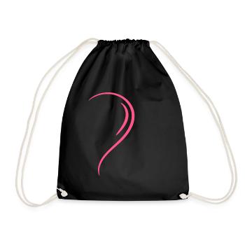 Half Heart Pink Love - Drawstring Bag - black - Front