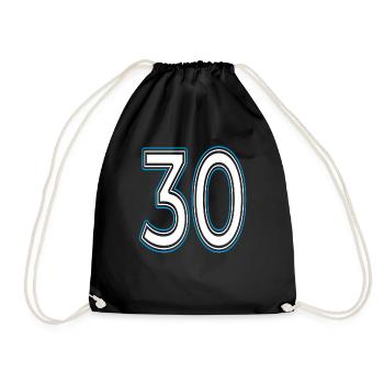 Number number 30 - Drawstring Bag - black - Front