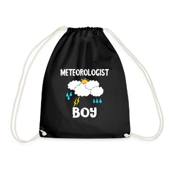 Meteorologe Junge Wetter Metorologie Sturm Wetterf - Turnbeutel - Schwarz - Vorne