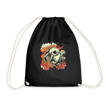 Skull Mask Spray Painter Graffiti Spray Painting - Drawstring Bag - black - Front