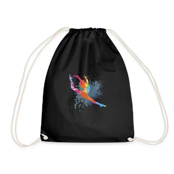 Colorful Figure Gymnastics Gymnast Gymnastics Gifts - Drawstring Bag - black - Front