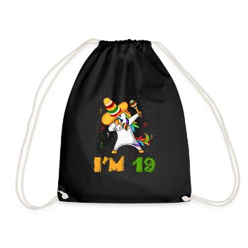 19 ans Dab Unicorn Mexicain Cinco De Mayo - Sac de sport léger - noir - Devant