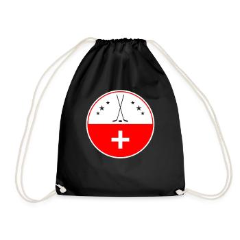 Switzerland Hockey - Drawstring Bag - black - Front