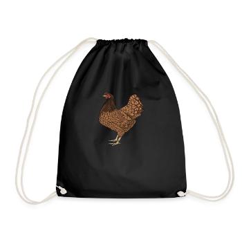 Barnevelder Huhn I Chicken Geflügel Motiv für - Turnbeutel - Schwarz - Vorne