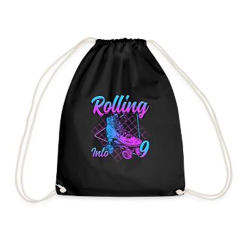 Rouler dans 9 Roller Skate Anniversaire - Sac de sport léger - noir - Devant