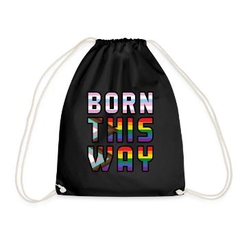 Rainbow Born Way Gay Pride LGBT Pride Month - Turnbeutel - Schwarz - Vorne