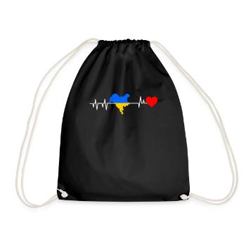 Kiev Heartbeat Gift - Drawstring Bag - black - Front