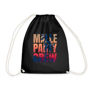 Malle party crew geschenk - Turnbeutel - Schwarz - Vorne