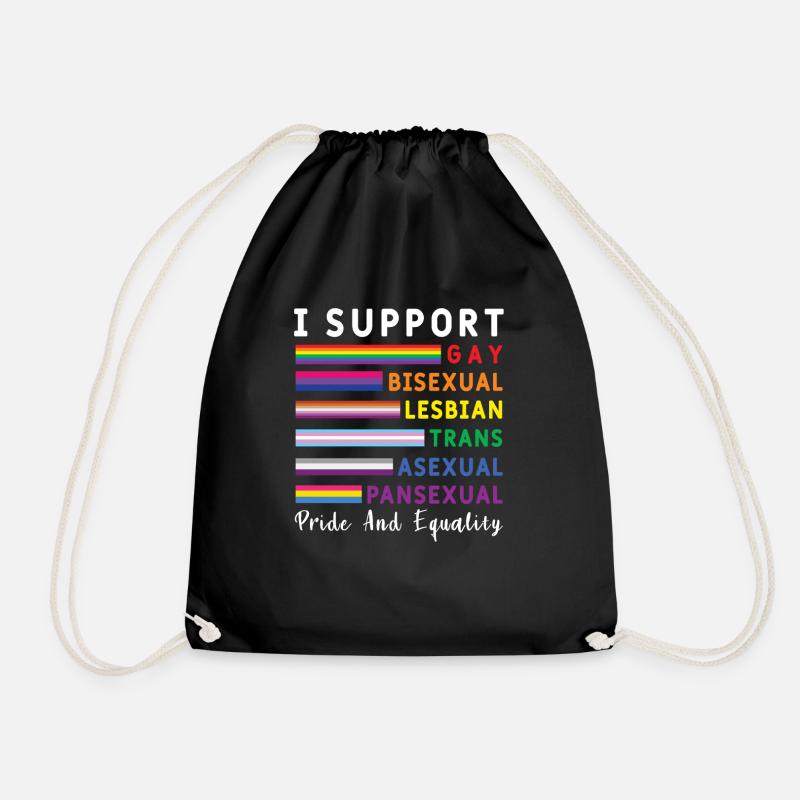 Support Equality Gay Pride LGBT Pride Month - Turnbeutel - Schwarz