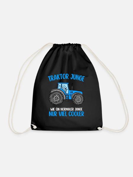 Traktor Junge Landwirt Trecker - Turnbeutel - Schwarz