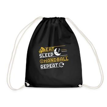 Eat Sleep Handball Repeat Handballer Training - Turnbeutel - Schwarz - Vorne