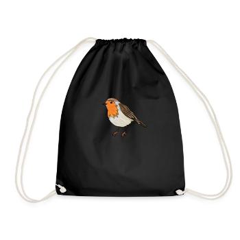 Rotkehlchen Vogel des Jahres Rotkehlchen - Turnbeutel - Schwarz - Vorne