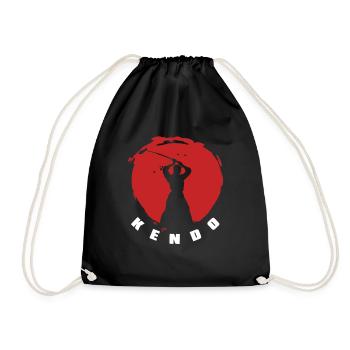 Kendo Kenjutsu Japanese Martial Arts Kendoka - Drawstring Bag - black - Front