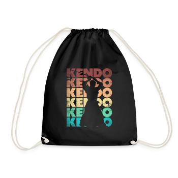 Kendo Japanese Martial Arts Kenjutsu Kendo Kendok - Drawstring Bag - black - Front