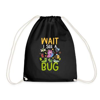 Wait I See A Bug Bug Gifts for Boys - Drawstring Bag - black - Front