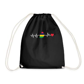 Mauritius Heartbeat Mauritius Gift - Drawstring Bag - black - Front