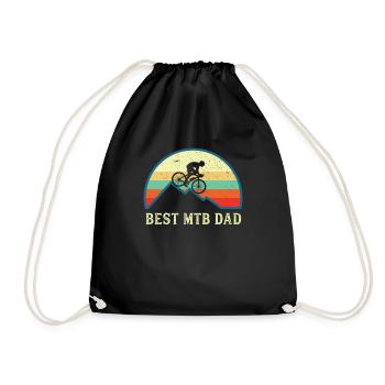 Best MTB Dad Shirt, Mountain Bike Dad Shirt, Mount - Drawstring Bag - black - Front