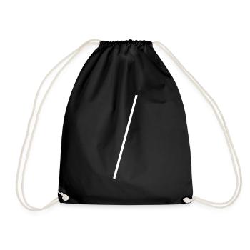 Barre oblique blanche Conception simple - Sac de sport léger - noir - Devant