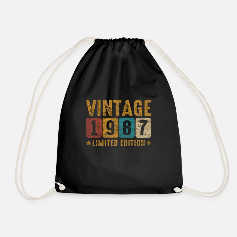 Vintage 1987 - Drawstring Bag - black