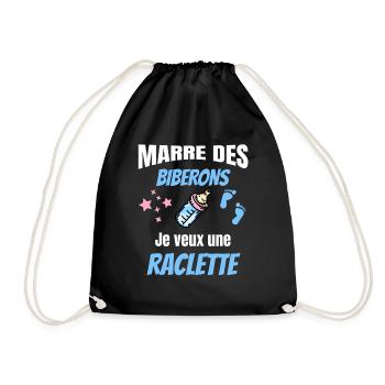 marre des biberons, je veux une raclette. Bébé - Sac de sport léger - noir - Devant