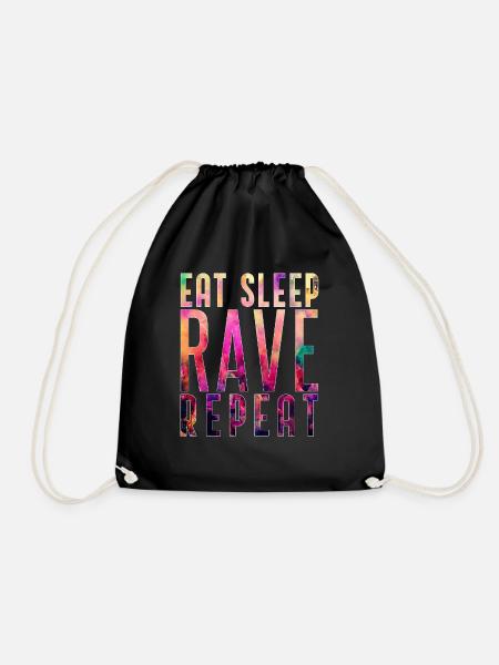 EAT SLEEP RAVE REPEAT T-Shirt Raver Festival - Turnbeutel - Schwarz