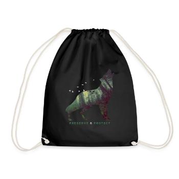 Préserver et protéger la protection du climat Wolf - Sac de sport léger - noir - Devant