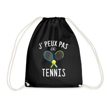 J'peux pas j'ai tennis cadeau humour sport tennis - Sac de sport léger - noir - Devant