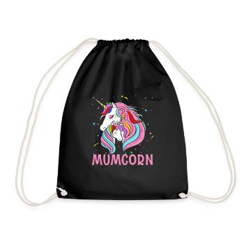 Mamacorn Maman Fille Licornes - Sac de sport léger - noir - Devant