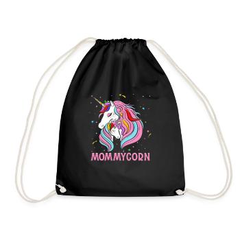 Mamacorn Mommy Daughter Unicorns - Turnbeutel - Schwarz - Vorne